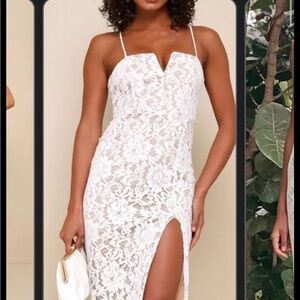 Lulus Amazing Allure White Crochet Lace Bodycon Midi Dress